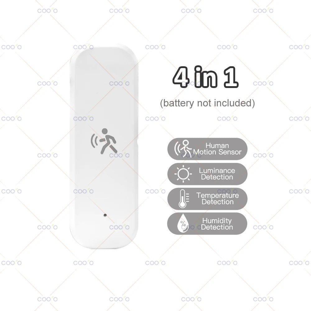Tuya Zigbee 4 in 1 10G Radar Motion Sensor with Light Lumiance Temperature Humidity Detection for Smart Home Replace PIR Sensor - Smoothy Home