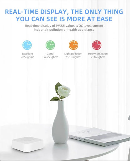 Tuya ZigBee/WiFi Air Quality Detector PM2.5 Formaldehyde VOC CO2 Temperature Humidity 6in1 Smart Air Box Sensor Via Alexa Google - Smoothy Home