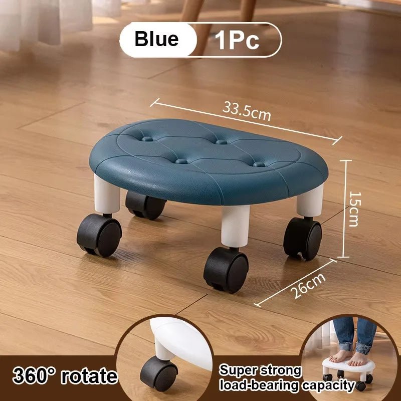 Universal Wheel Stool for Household Use Pulley Low Stool Seat with Wheels CHILDREN'S Multi-functional Stool, round Stool - Smoothy Home