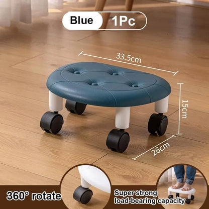 Universal Wheel Stool for Household Use Pulley Low Stool Seat with Wheels CHILDREN'S Multi-functional Stool, round Stool - Smoothy Home