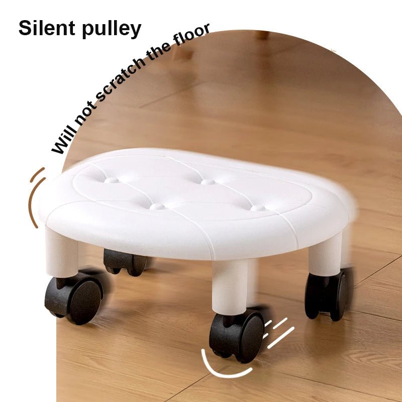 Universal Wheel Stool for Household Use Pulley Low Stool Seat with Wheels CHILDREN'S Multi-functional Stool, round Stool - Smoothy Home