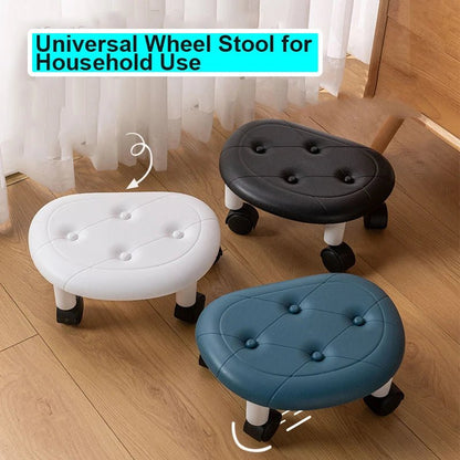 Universal Wheel Stool for Household Use Pulley Low Stool Seat with Wheels CHILDREN'S Multi-functional Stool, round Stool - Smoothy Home