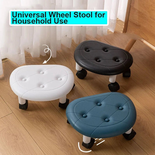 Universal Wheel Stool for Household Use Pulley Low Stool Seat with Wheels CHILDREN'S Multi-functional Stool, round Stool - Smoothy Home