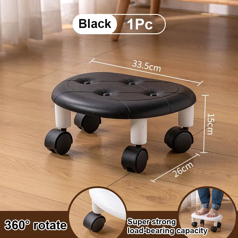 Universal Wheel Stool for Household Use Pulley Low Stool Seat with Wheels CHILDREN'S Multi-functional Stool, round Stool - Smoothy Home