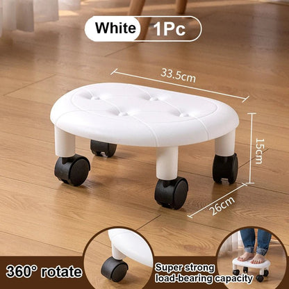 Universal Wheel Stool for Household Use Pulley Low Stool Seat with Wheels CHILDREN'S Multi-functional Stool, round Stool - Smoothy Home
