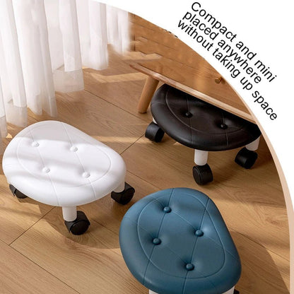 Universal Wheel Stool for Household Use Pulley Low Stool Seat with Wheels CHILDREN'S Multi-functional Stool, round Stool - Smoothy Home