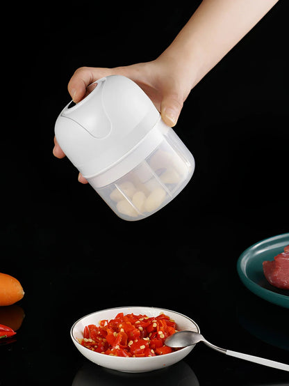 USB Charging Meat Grinder 1200mAh Vegetable Chopper 250ml Three-Blade Head & 100ml Two-Blade Head Electric Mini Garlic - Smoothy Home