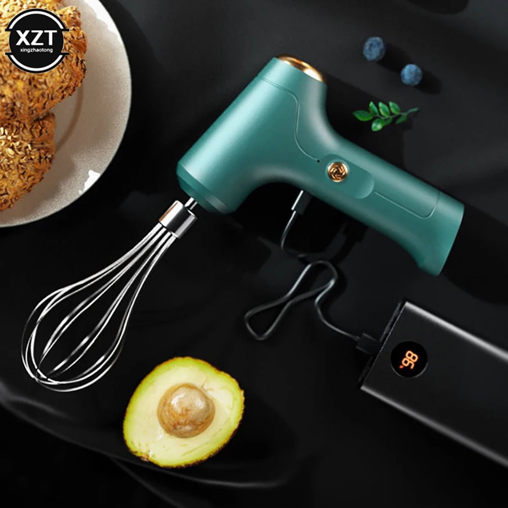 USB Wireless Electric Whisk Cake Baking Cream Whisk Kitchen Tools Handheld Rechargeable Mixing Machine Electric Food Mixer - Smoothy Home