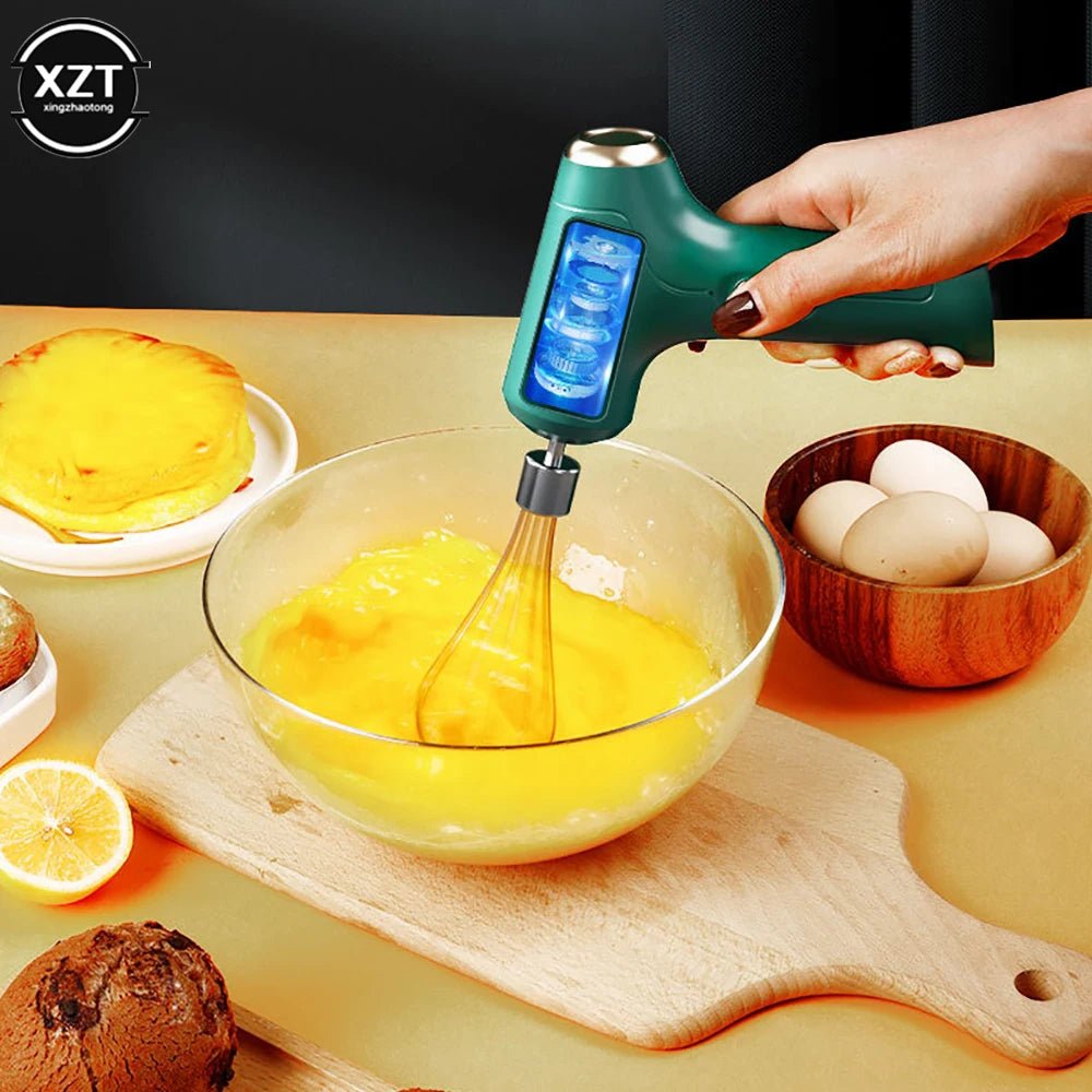 USB Wireless Electric Whisk Cake Baking Cream Whisk Kitchen Tools Handheld Rechargeable Mixing Machine Electric Food Mixer - Smoothy Home
