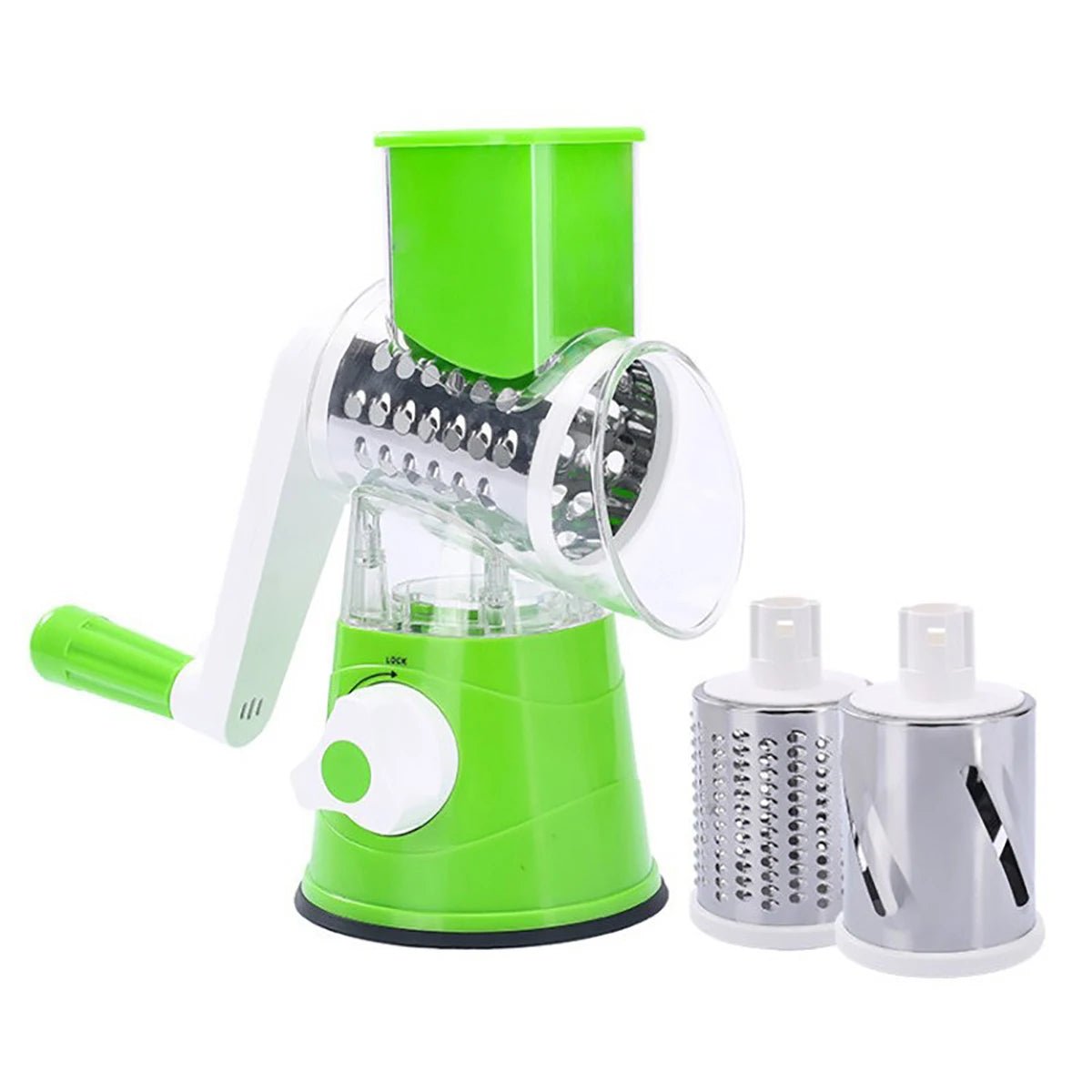 Vegetable Slicer Shredder, 3 Drum Manual Grater for Cheese Peanut Cookie, Multifunctional Kitchen Cutter Chopper Tool - Smoothy Home