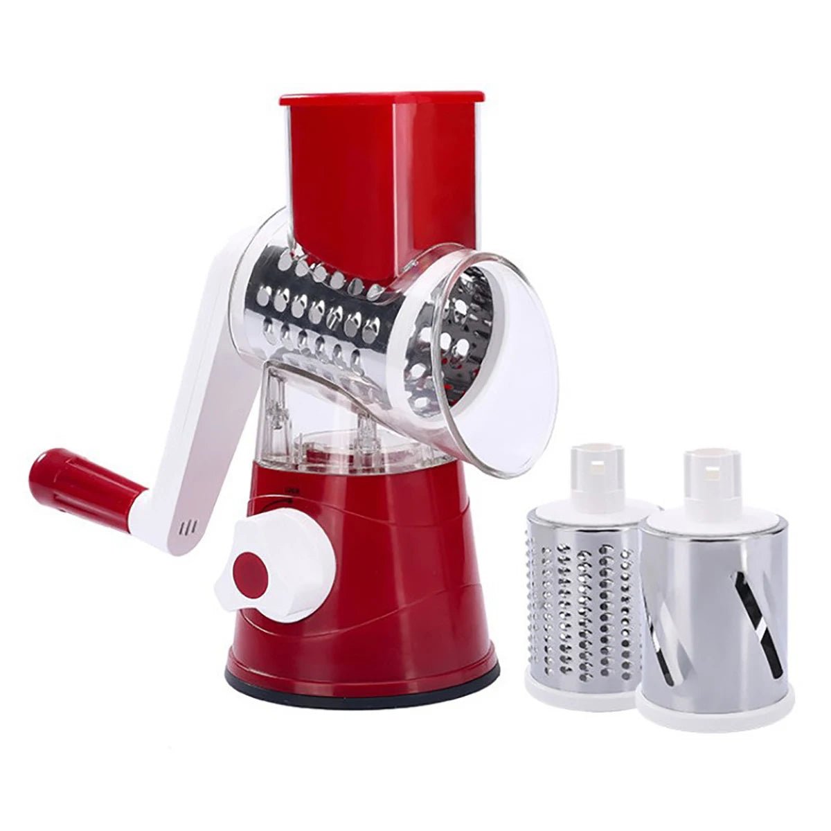 Vegetable Slicer Shredder, 3 Drum Manual Grater for Cheese Peanut Cookie, Multifunctional Kitchen Cutter Chopper Tool - Smoothy Home