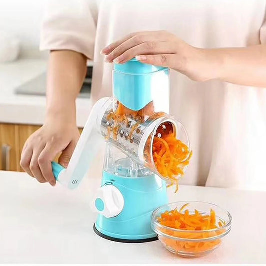 Vegetable Slicer Shredder, 3 Drum Manual Grater for Cheese Peanut Cookie, Multifunctional Kitchen Cutter Chopper Tool - Smoothy Home