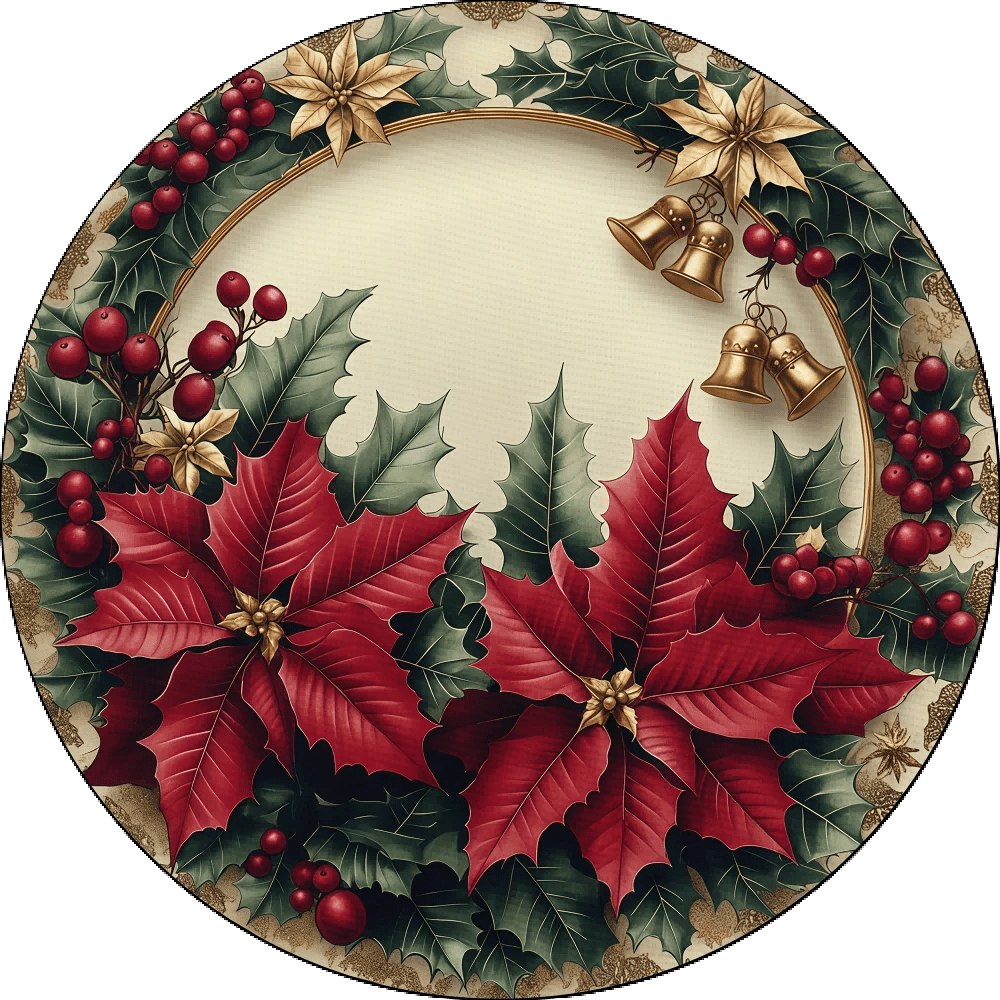 VIKAMA 4PC Christmas Red Placemats Are Waterproof And Heat Insulating For Home Dining Room Decoration - Smoothy Home