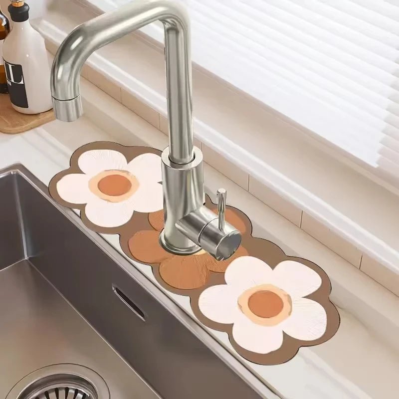 VIKAMA Luxury-Style Kitchen Faucet Water Absorption Pad Quick-Dry Handwashing Basin Sink Splash-proof Pad Home Decoration - Smoothy Home