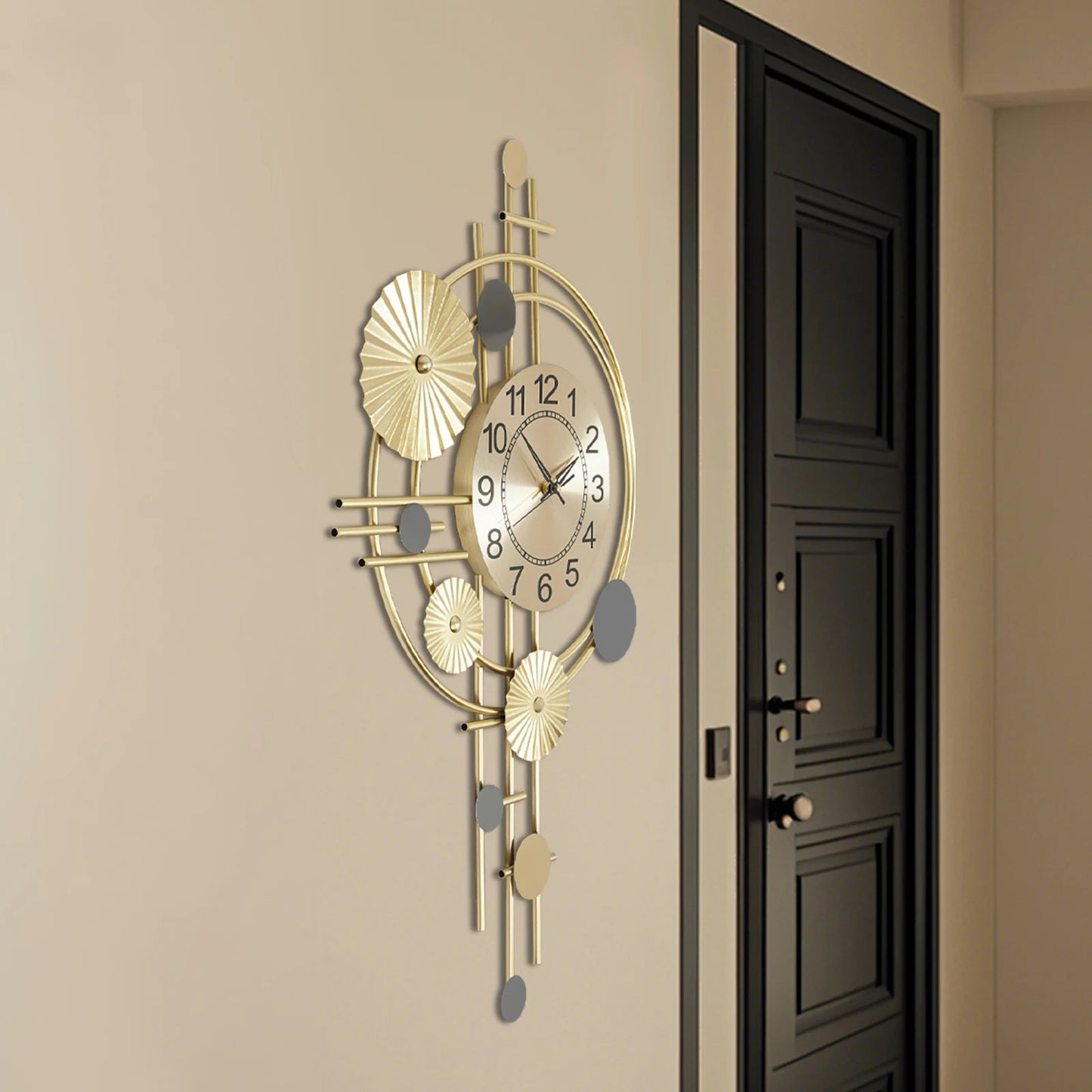 Wall Clock Modern Decorative Art Clock Silent Wall Clock Iron Wall Decoration Clock - Smoothy Home