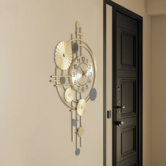Wall Clock Modern Decorative Art Clock Silent Wall Clock Iron Wall Decoration Clock - Smoothy Home