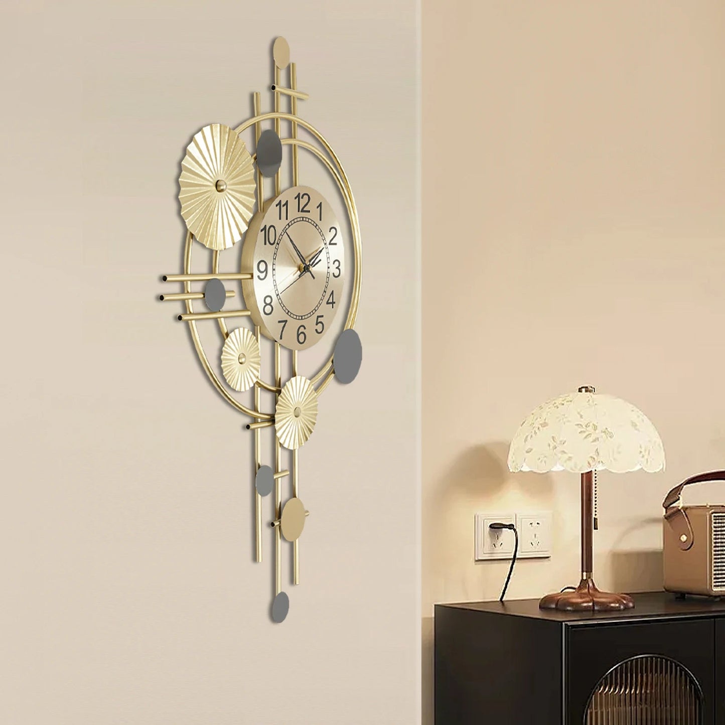 Wall Clock Modern Decorative Art Clock Silent Wall Clock Iron Wall Decoration Clock - Smoothy Home
