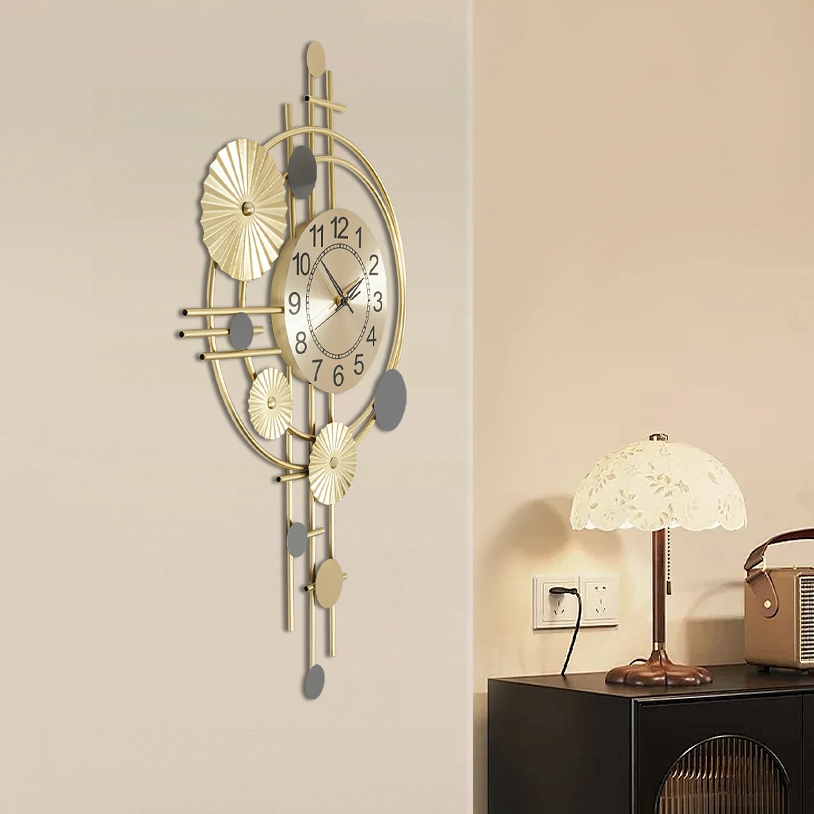 Wall Clock Modern Decorative Art Clock Silent Wall Clock Iron Wall Decoration Clock - Smoothy Home