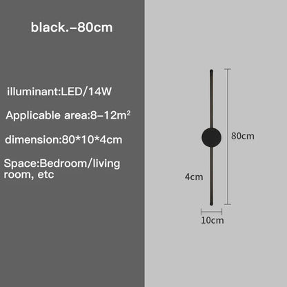 Wall Lamp Bedroom Wall Light Modern Long LED Light Black I-Shaped Living Room Corridor Interior Lighting Home Decor Lighting - Smoothy Home