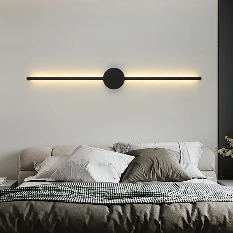 Wall Lamp Bedroom Wall Light Modern Long LED Light Black I-Shaped Living Room Corridor Interior Lighting Home Decor Lighting - Smoothy Home