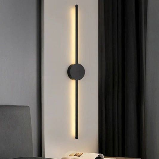 Wall Lamp Bedroom Wall Light Modern Long LED Light Black I-Shaped Living Room Corridor Interior Lighting Home Decor Lighting - Smoothy Home