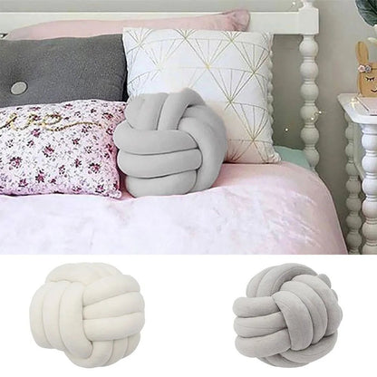 Warm Nordic Style Round Pillow Cushion Velvet Knotted Cushion Solid Baby Rest Sleep Dolls Stuffed Kid Adult Bedroom Decor - Smoothy Home
