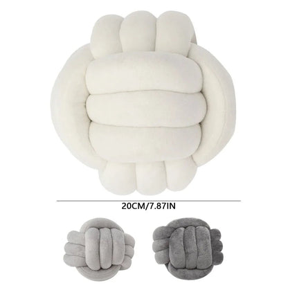 Warm Nordic Style Round Pillow Cushion Velvet Knotted Cushion Solid Baby Rest Sleep Dolls Stuffed Kid Adult Bedroom Decor - Smoothy Home
