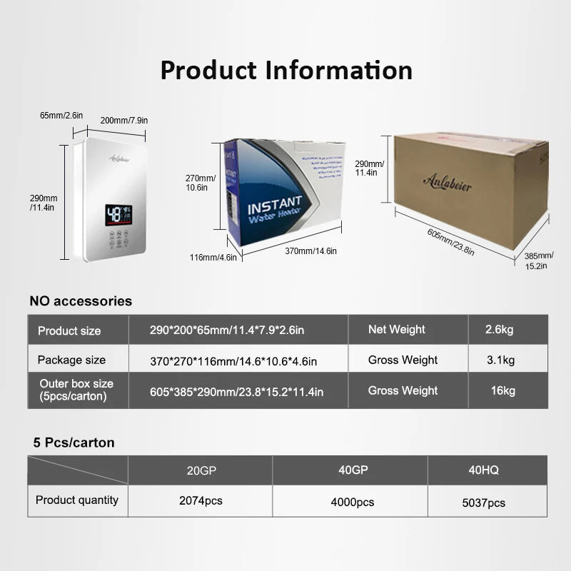 Water Heater With Shower Set 220V 6kw Water Heater Electric Water Heater Electric Smart Shower Control - Smoothy Home