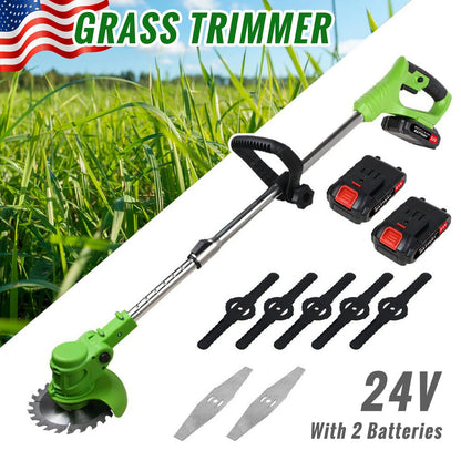 Weed Trimmer Lawn Electric Brushles 2-in-1 Cordless String Grass Trimmer Cutter Fast Charger With 2 xBattery for Yard Garden - Smoothy Home