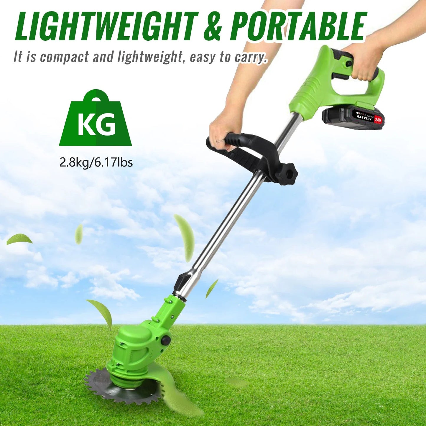 Weed Trimmer Lawn Electric Brushles 2-in-1 Cordless String Grass Trimmer Cutter Fast Charger With 2 xBattery for Yard Garden - Smoothy Home