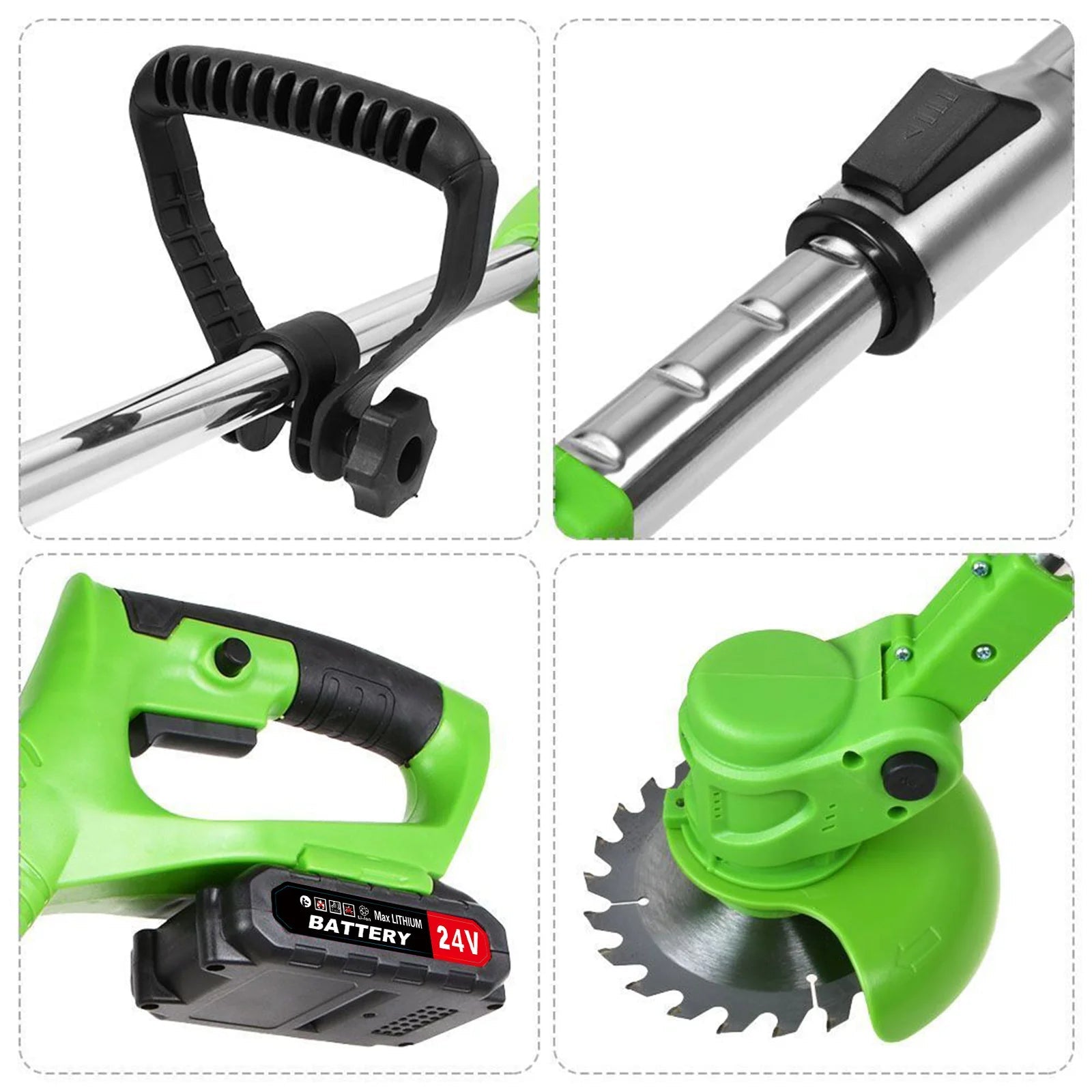 Weed Trimmer Lawn Electric Brushles 2-in-1 Cordless String Grass Trimmer Cutter Fast Charger With 2 xBattery for Yard Garden - Smoothy Home