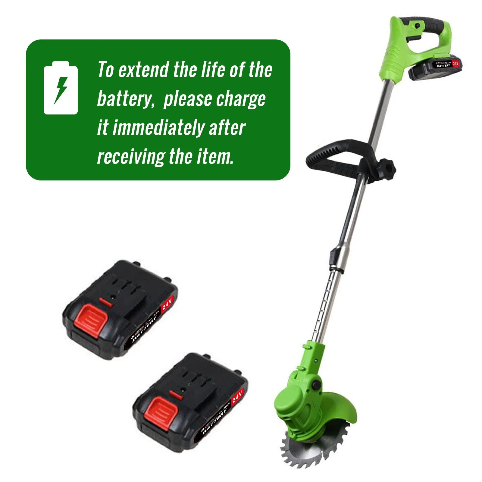 Weed Trimmer Lawn Electric Brushles 2-in-1 Cordless String Grass Trimmer Cutter Fast Charger With 2 xBattery for Yard Garden - Smoothy Home