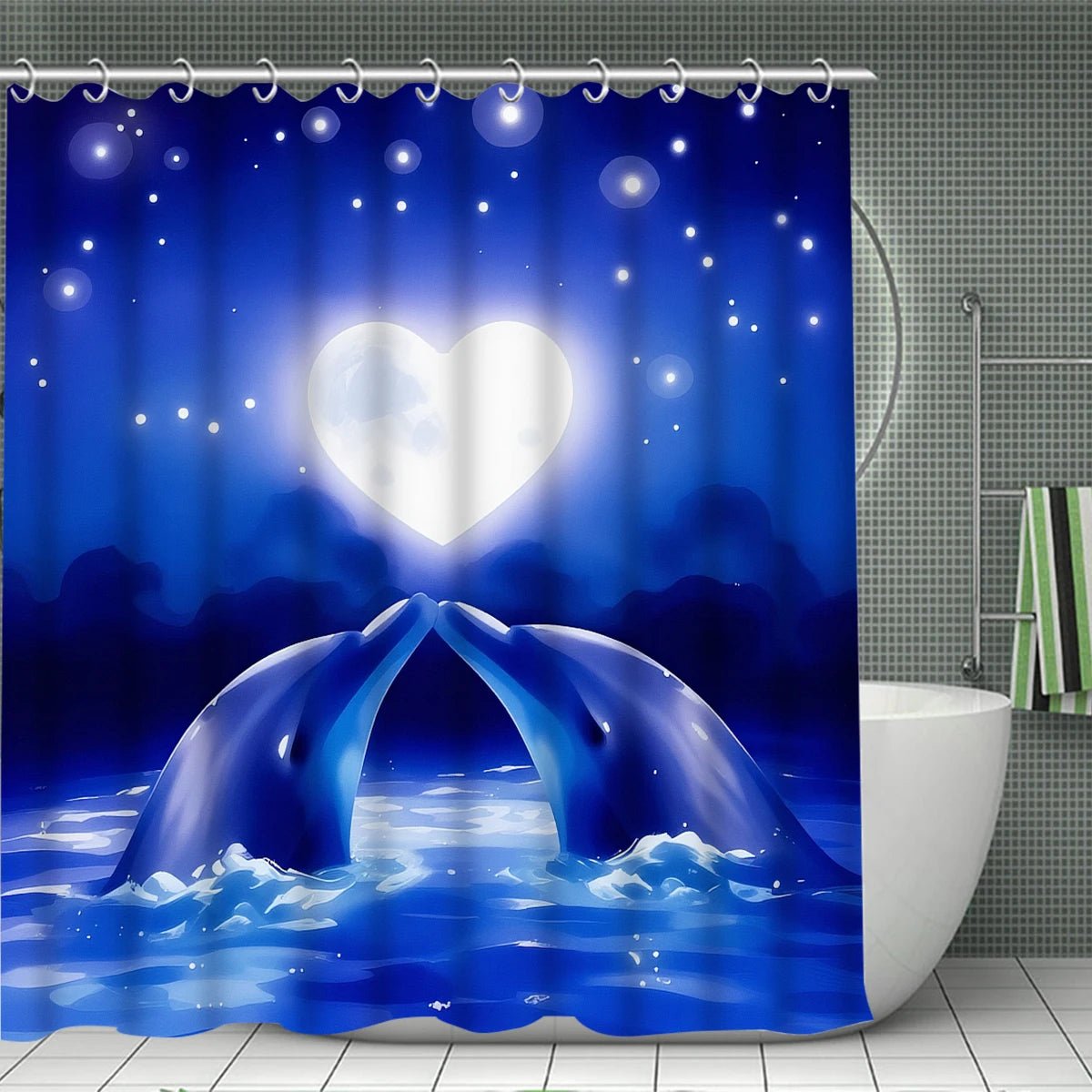 Whale Ocean Bathroom Curtain Set - Smoothy Home