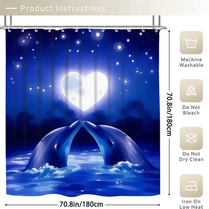 Whale Ocean Bathroom Curtain Set - Smoothy Home