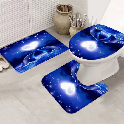Whale Ocean Bathroom Curtain Set - Smoothy Home