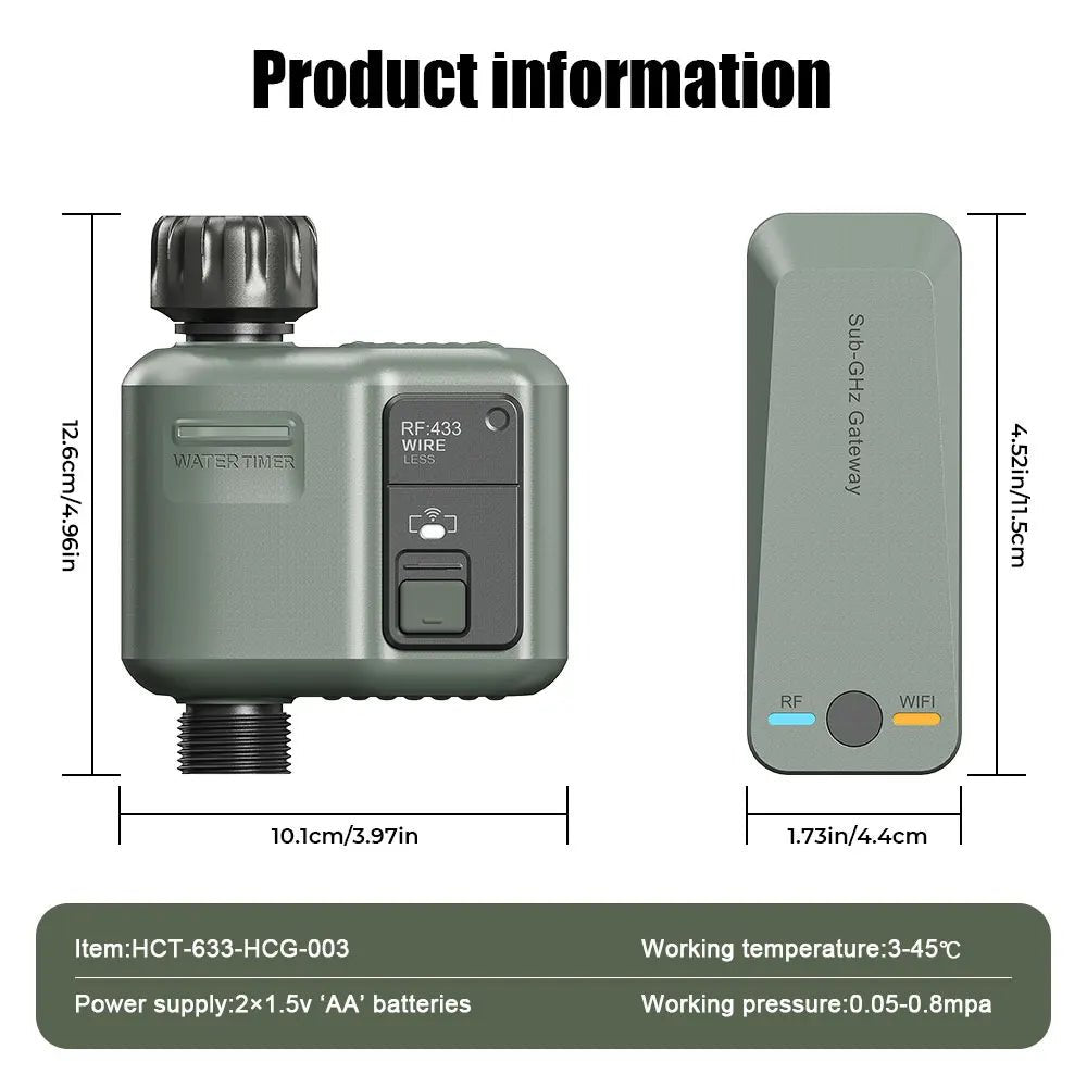 WIFI Smart Garden Watering Timer Automatic Sprinkle Water Timer Valve Outdoor Irrigation Watering System Tuya Alexa Google Home - Smoothy Home