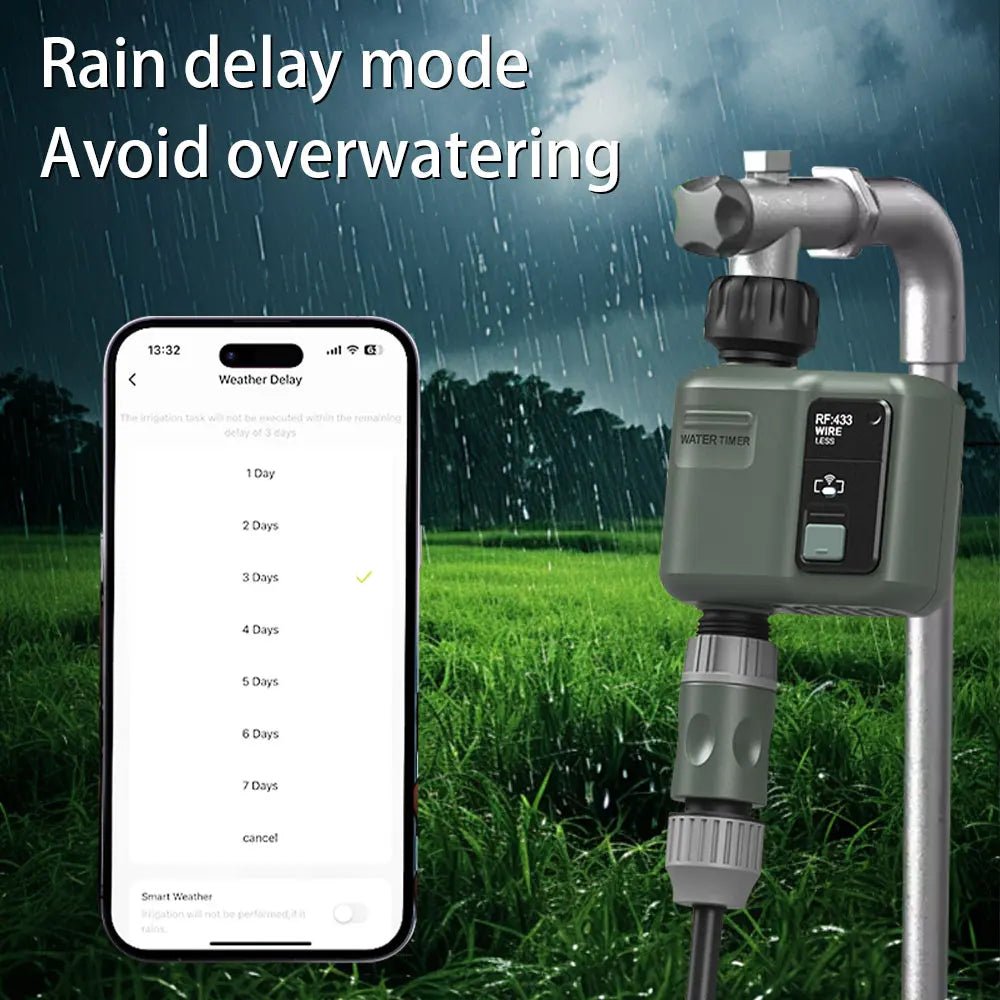 WIFI Smart Garden Watering Timer Automatic Sprinkle Water Timer Valve Outdoor Irrigation Watering System Tuya Alexa Google Home - Smoothy Home
