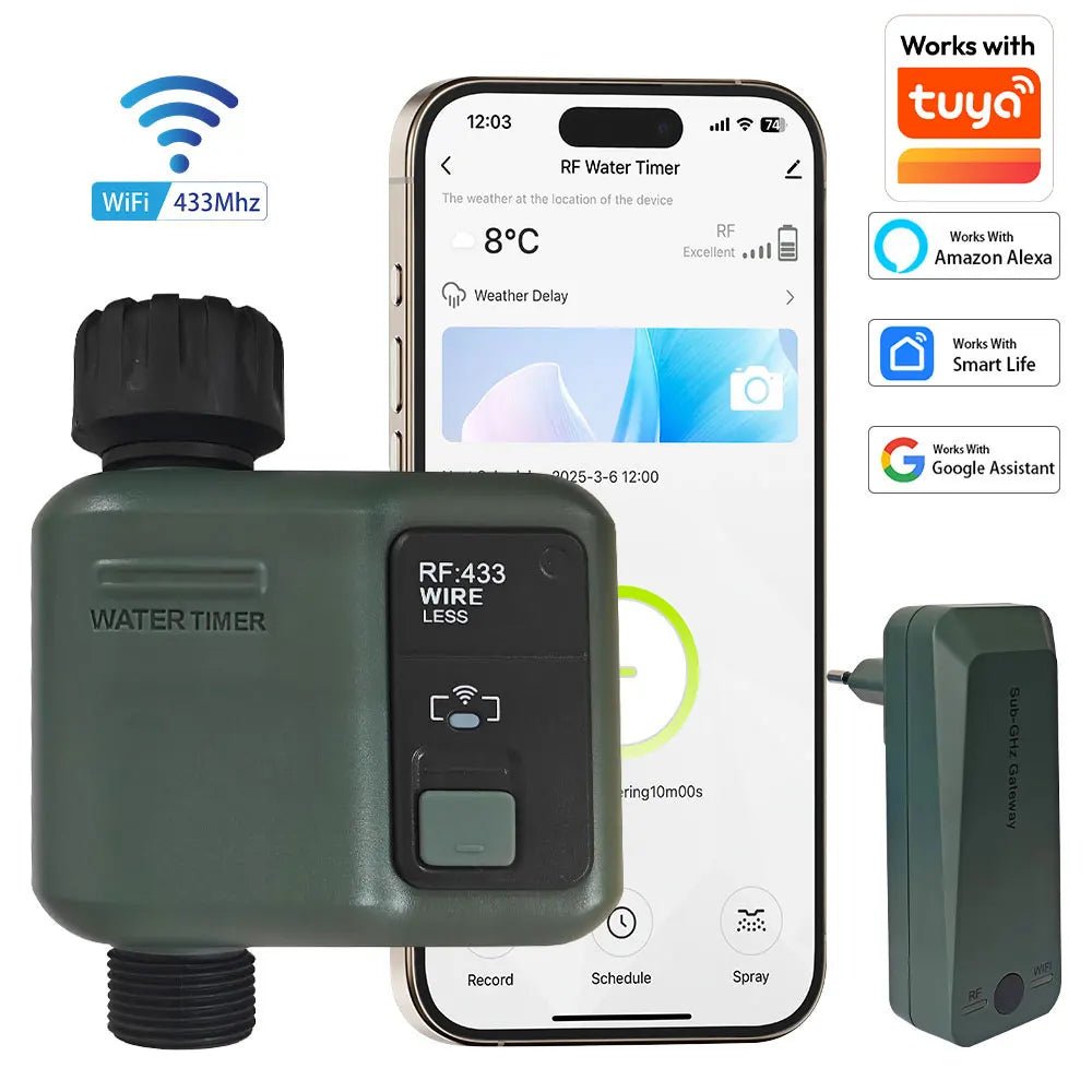 WIFI Smart Garden Watering Timer Automatic Sprinkle Water Timer Valve Outdoor Irrigation Watering System Tuya Alexa Google Home - Smoothy Home