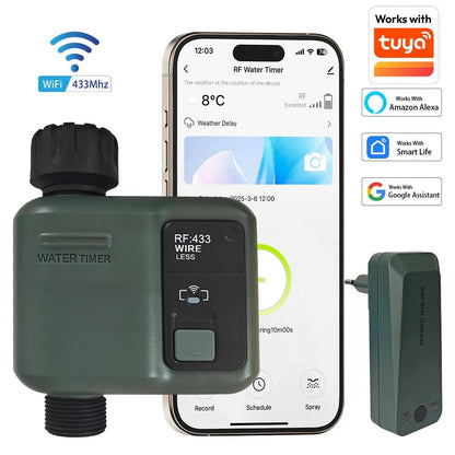 WIFI Smart Garden Watering Timer Automatic Sprinkle Water Timer Valve Outdoor Irrigation Watering System Tuya Alexa Google Home - Smoothy Home