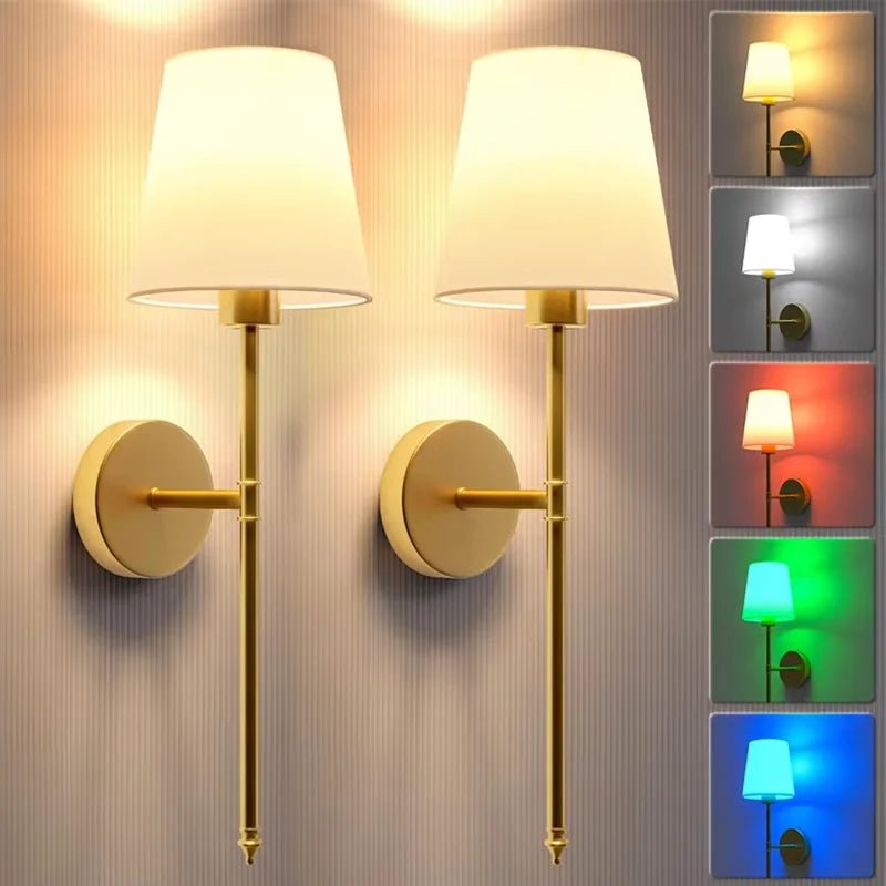 Wireless battery powered wall lamp rechargeable wall lamp dimmable detachable bulb remote control 10 color wireless wall lamp - Smoothy Home