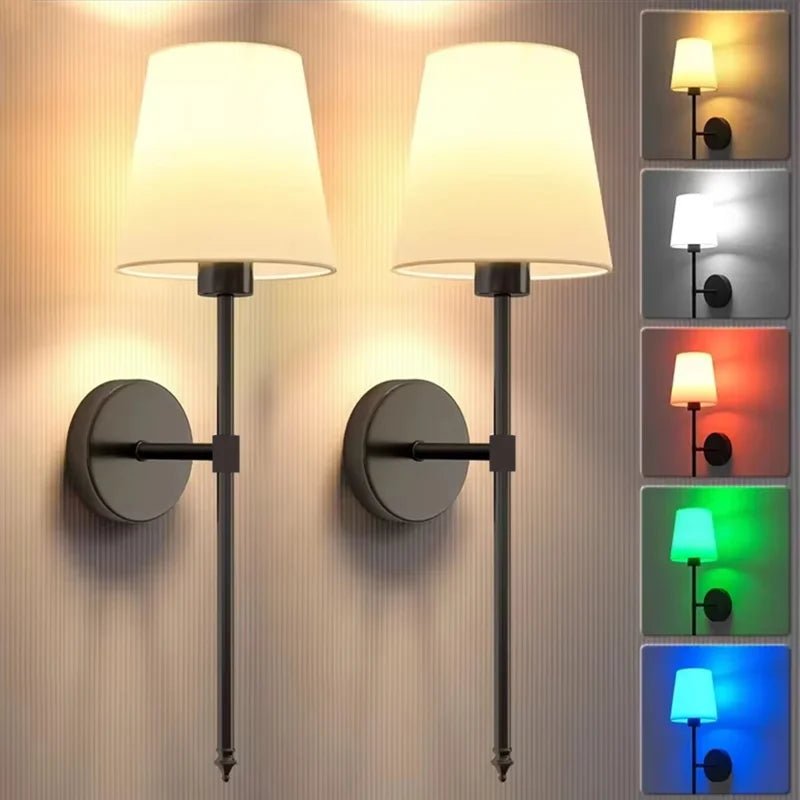 Wireless battery powered wall lamp rechargeable wall lamp dimmable detachable bulb remote control 10 color wireless wall lamp - Smoothy Home