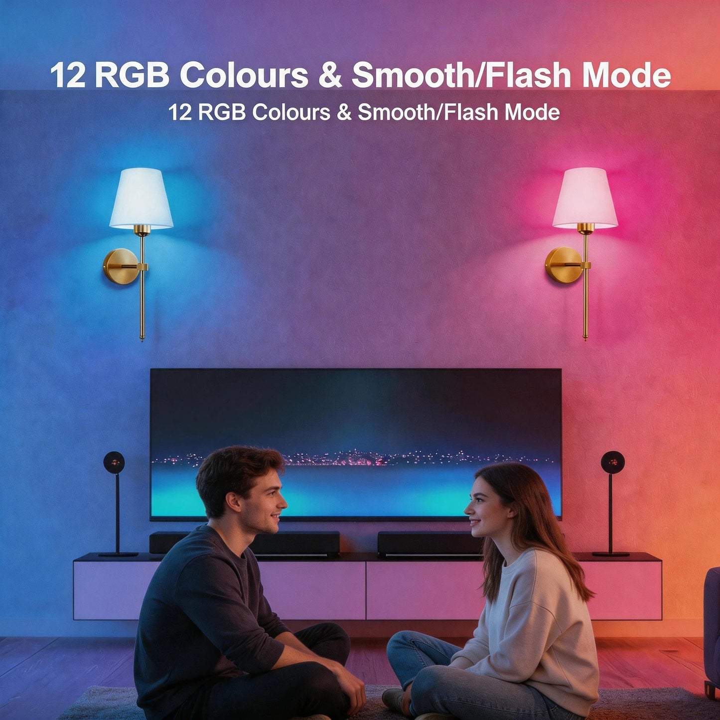 Wireless battery powered wall lamp rechargeable wall lamp dimmable detachable bulb remote control 10 color wireless wall lamp - Smoothy Home