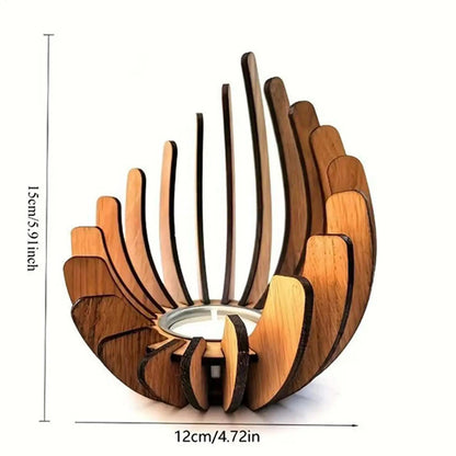 Wooden Candle Holder Creative Candlestick Tea Light Holders Aromatherapy Candle Centerpieces for Party Holiday Home Table - Smoothy Home