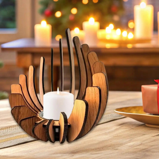 Wooden Candle Holder Creative Candlestick Tea Light Holders Aromatherapy Candle Centerpieces for Party Holiday Home Table - Smoothy Home