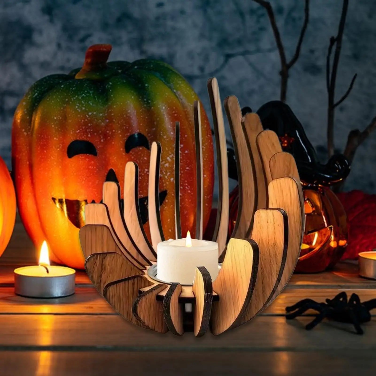 Wooden Candle Holder Creative Candlestick Tea Light Holders Aromatherapy Candle Centerpieces for Party Holiday Home Table - Smoothy Home