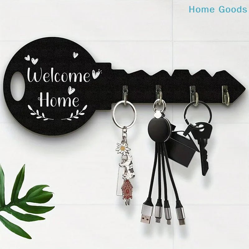 Wooden Frame Wall Mounted Modern Storage Organizer Creative Key Wall Storage Hook Boxwood Retro Hanging Storage Rack Clothing - Smoothy Home