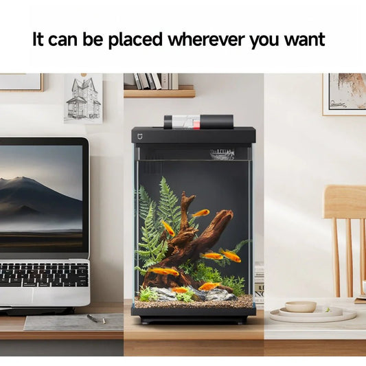 Xiaomi Mijia Smart Desktop Aquarium 10L Smart Fish Tank App Control Feeding Pro Filtration Mi Home Compatible No Assembly - Smoothy Home