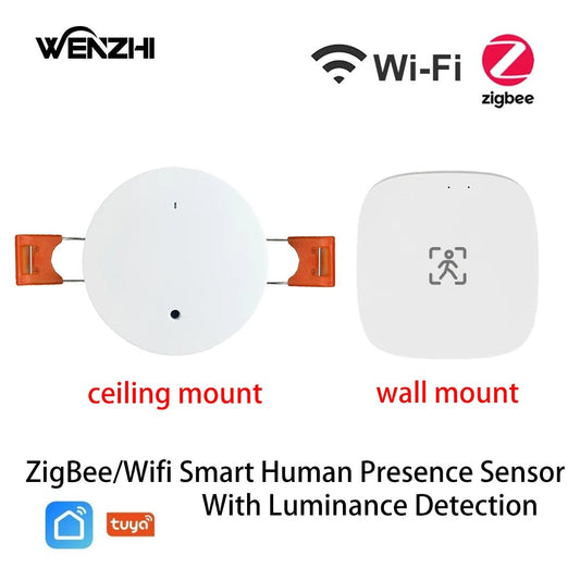 ZigBee Wifi MmWave Human Presence Motion Sensor With Luminance/Distance Detection 5/110/220V Tuya Smart Life Home Automation - Smoothy Home