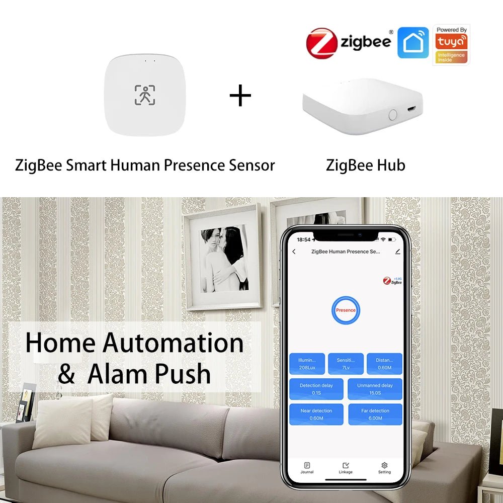 ZigBee Wifi MmWave Human Presence Motion Sensor With Luminance/Distance Detection 5/110/220V Tuya Smart Life Home Automation - Smoothy Home